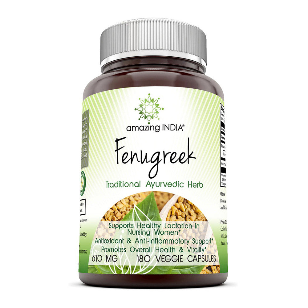 Amazing Nutrition Amazing India Fenugreek 610 Mg Veggie Capsules, 180 Ea